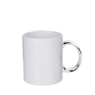 11oz Plated Ceramic Mug (Silver Handle)
