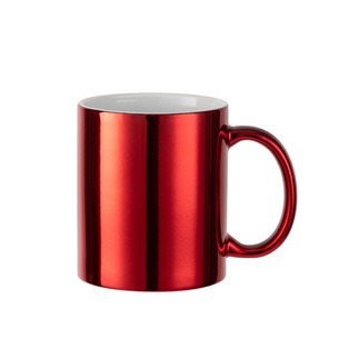 11oz Red Plated Ceramic Mug