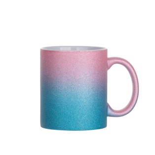 11oz/330ml Gradient Bottom Glitter Mug(Pink+Light Blue)