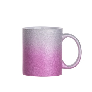 11oz/330ml Gradient Bottom Glitter Mug(Silver+Purple)