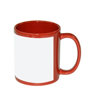 11oz Full Colour Mug with White Patch-Red