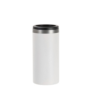 12oz/350ml Stainless Steel Slim Can Cooler (Powder Coated, White)