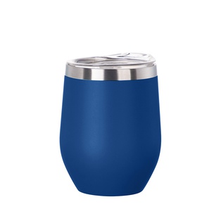12oz/360ml Stainless Steel Stemless Cup (Powder Coated, Dark Blue)