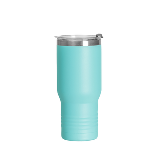 22oz/650ml Stainless Steel Tumbler w/ Ringneck Grip (Powder Coated, Mint Green)