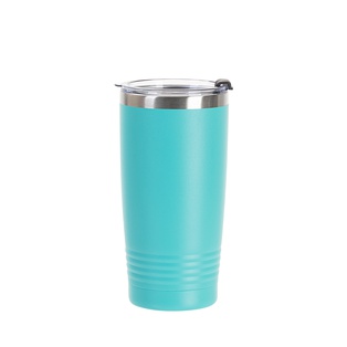 20oz/600ml Stainless Steel Tumbler w/ Ringneck Grip (Powder Coated, Mint Green)