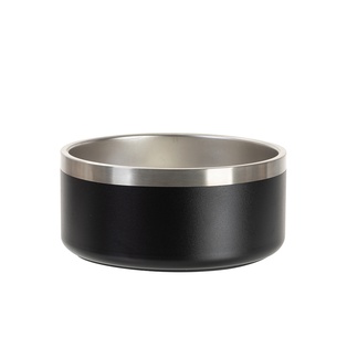 64oz/1900ml Stainless Steel Dog Bowl (Powder Coated, Black)
