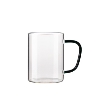 15oz/450ml Glass Mug w/ Green Handle(Clear)