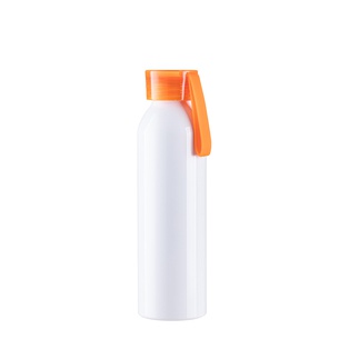 22oz/650ml Portable Sports Slim Aluminum bottle With Orange Cap(White)