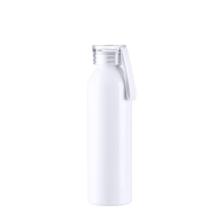 22oz/650ml Portable Sports Slim Aluminum bottle With Clear Cap(White)